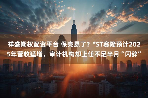 祥盛期权配资平台 保壳悬了？*ST赛隆预计2025年营收猛增，审计机构却上任不足半月“闪辞”